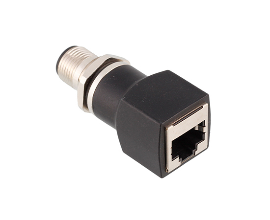 M12直式针型转RJ45转接器}