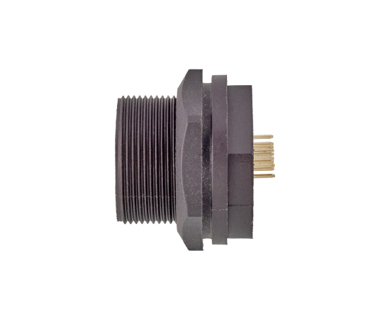 RJ45母PCB式板后插座(螺纹式)}