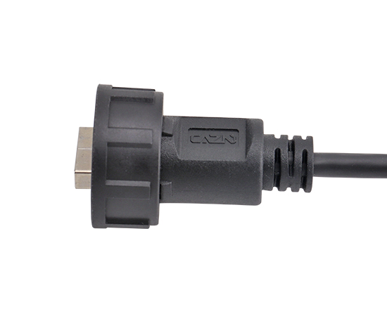 USB 公/母 成型直式插头(螺纹式)}