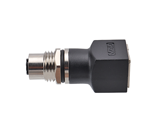 M12孔型转RJ45弯式转接器 90° 数据型}
