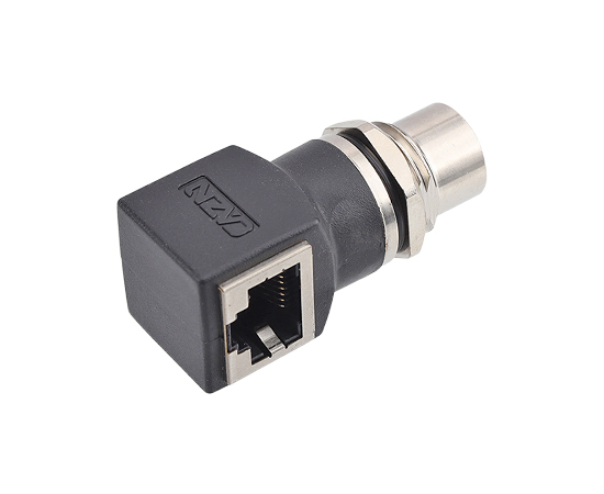 M12孔型转RJ45弯式转接器 90° 数据型}