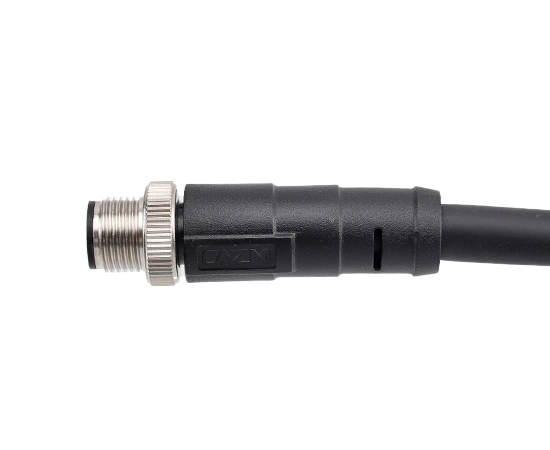M12直式针型成型插头 电源型}